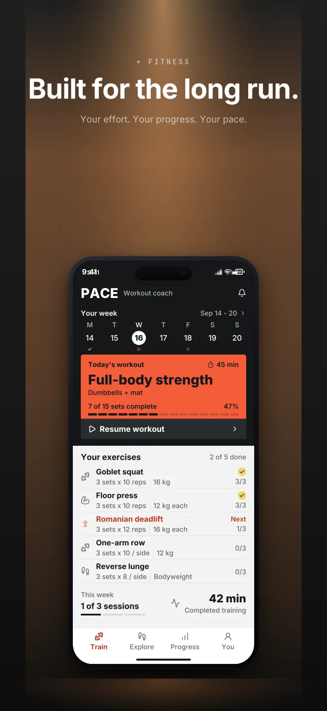Carbon palette in Spotlight Vault, a fictional fitness app screenshot example