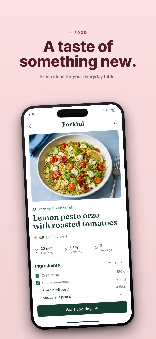 Cherry Pick palette in Hero Lift, a fictional food app screenshot example