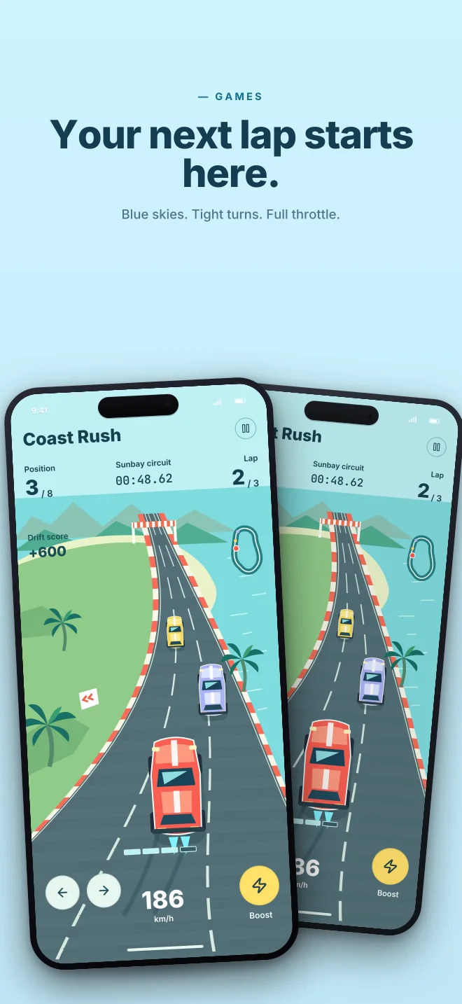 Coast Air palette in Angled Pair, a fictional games app screenshot example