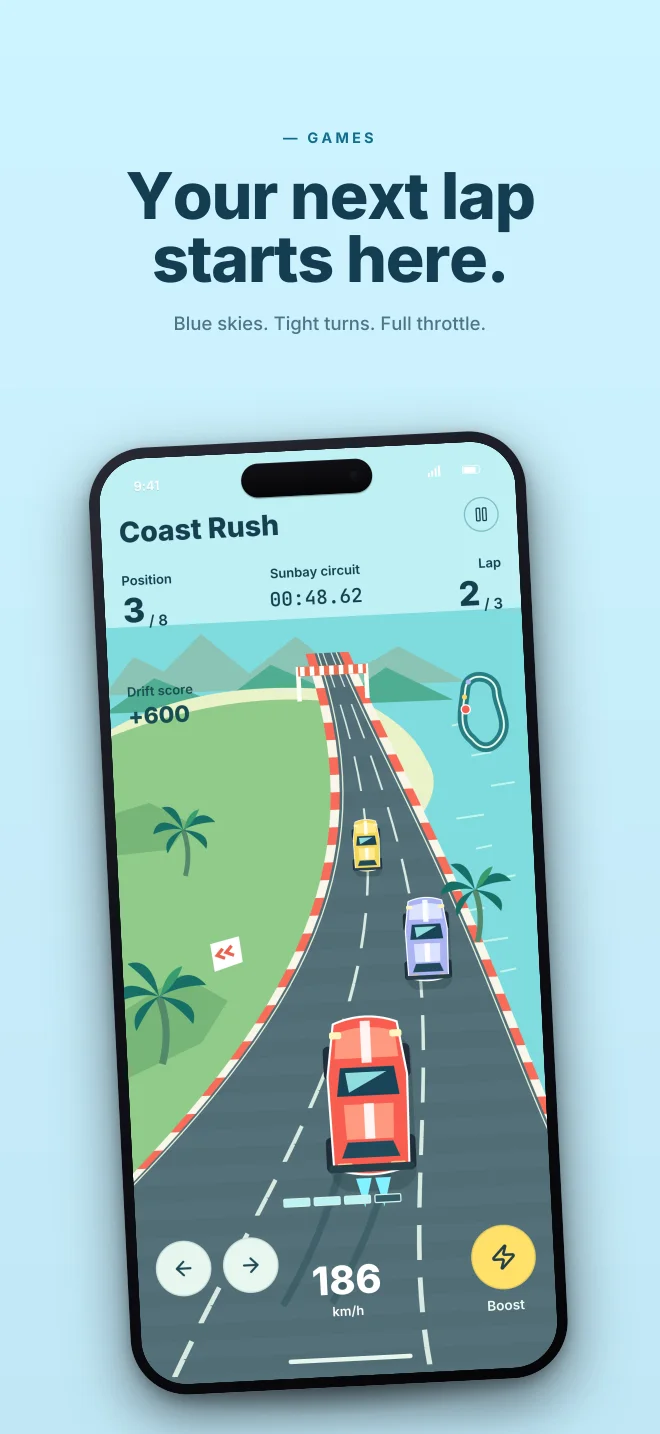 Coast Air palette in Hero Lift, a fictional games app screenshot example