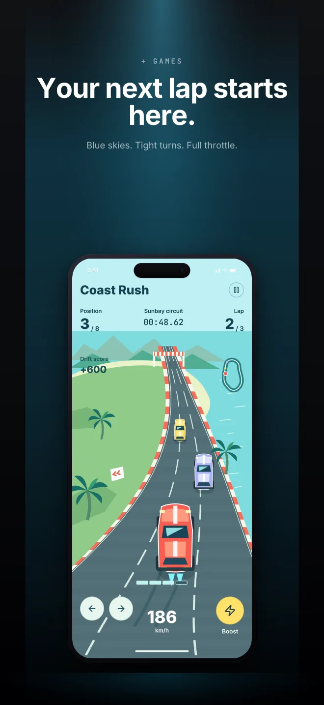 Coast Air palette in Spotlight Vault, a fictional games app screenshot example