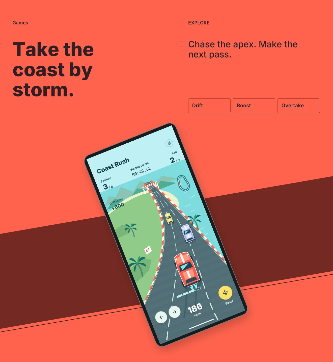 Coast Rush palette in Panoramic Pair, a fictional games app screenshot example