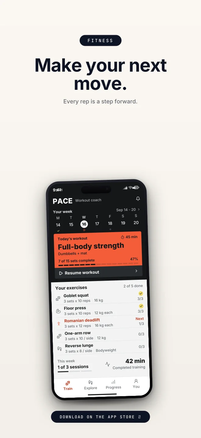 Cobalt palette in Closer Badge, a fictional fitness app screenshot example