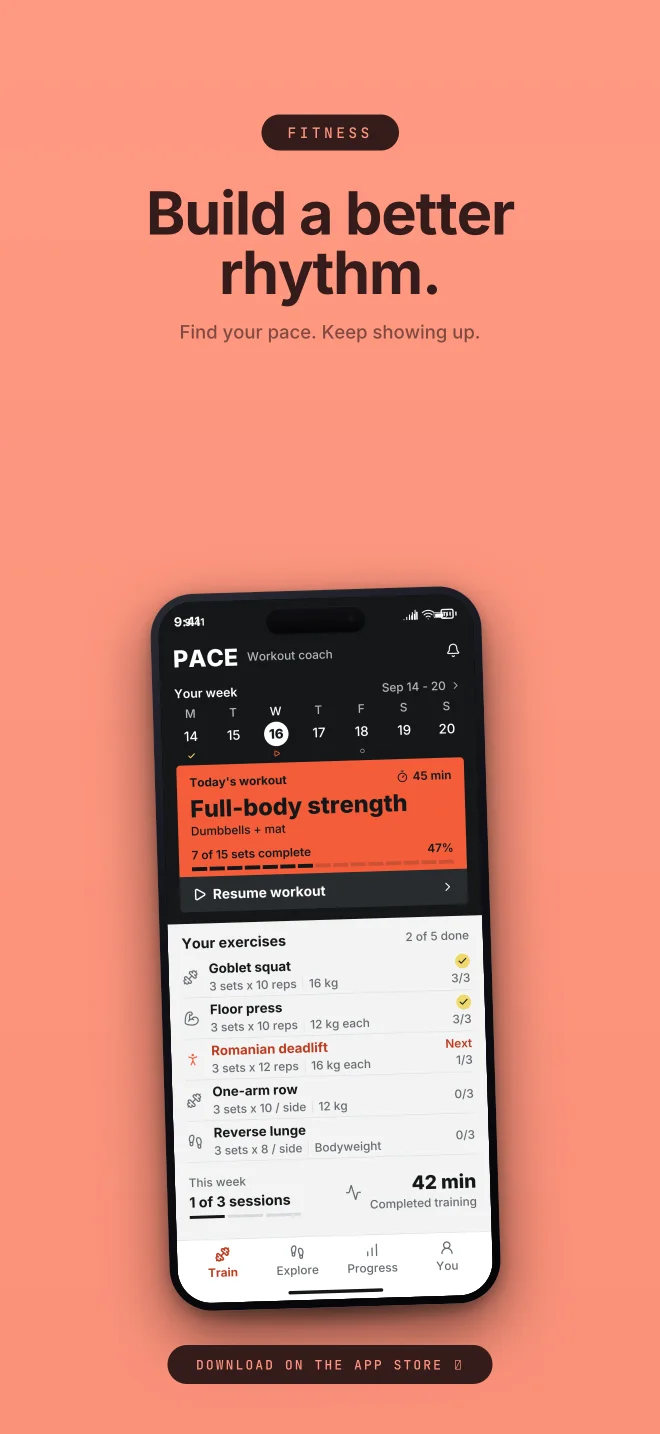 Coral Club palette in Closer Badge, a fictional fitness app screenshot example