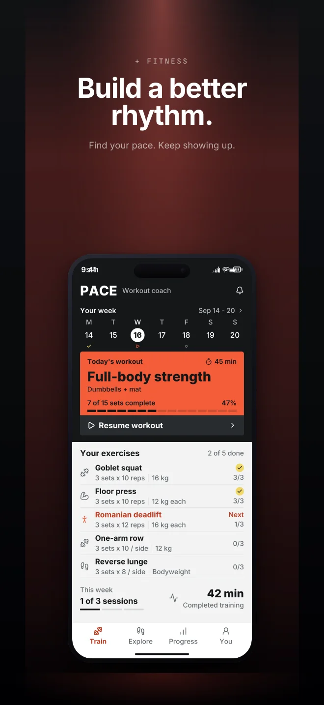 Coral Club palette in Spotlight Vault, a fictional fitness app screenshot example