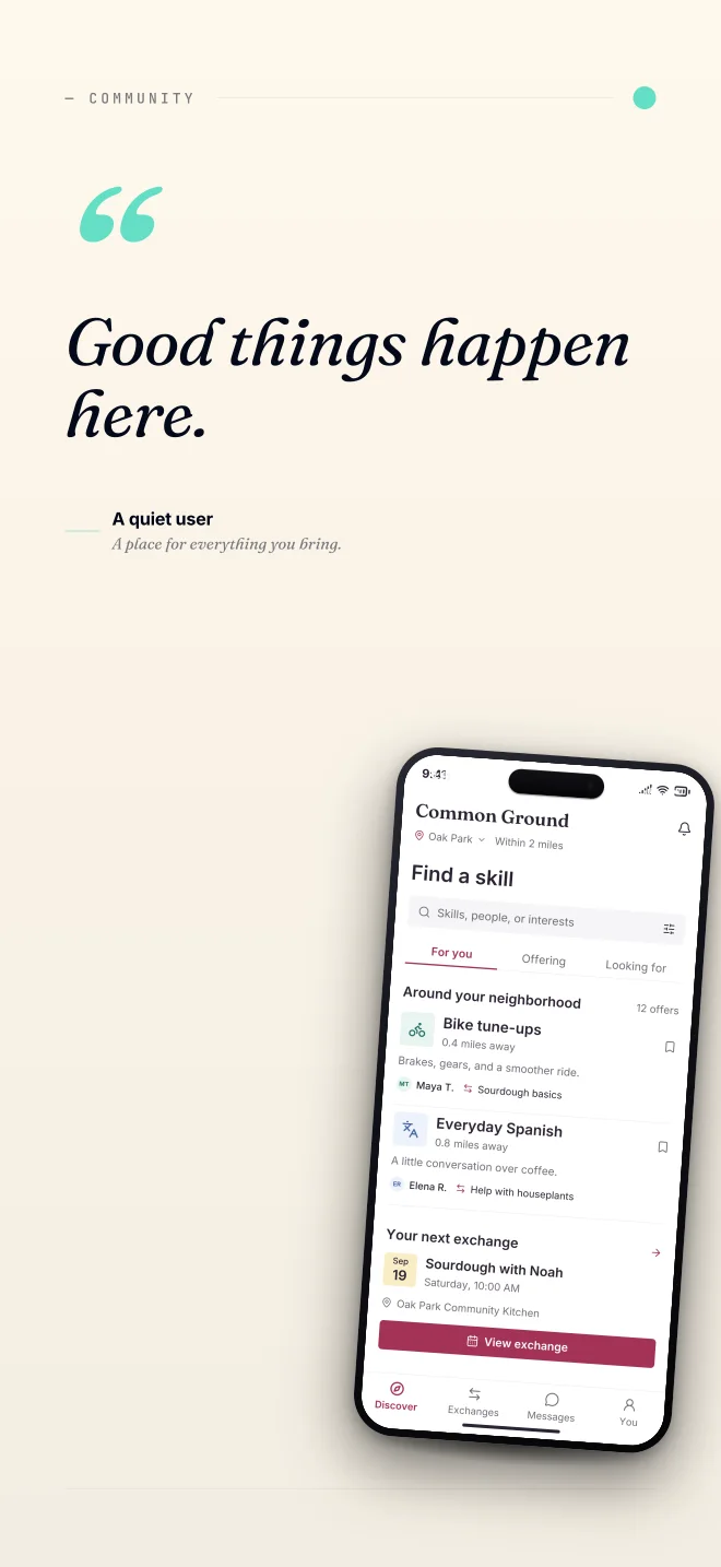 Lagoon palette in Quote Card, a fictional community app screenshot example