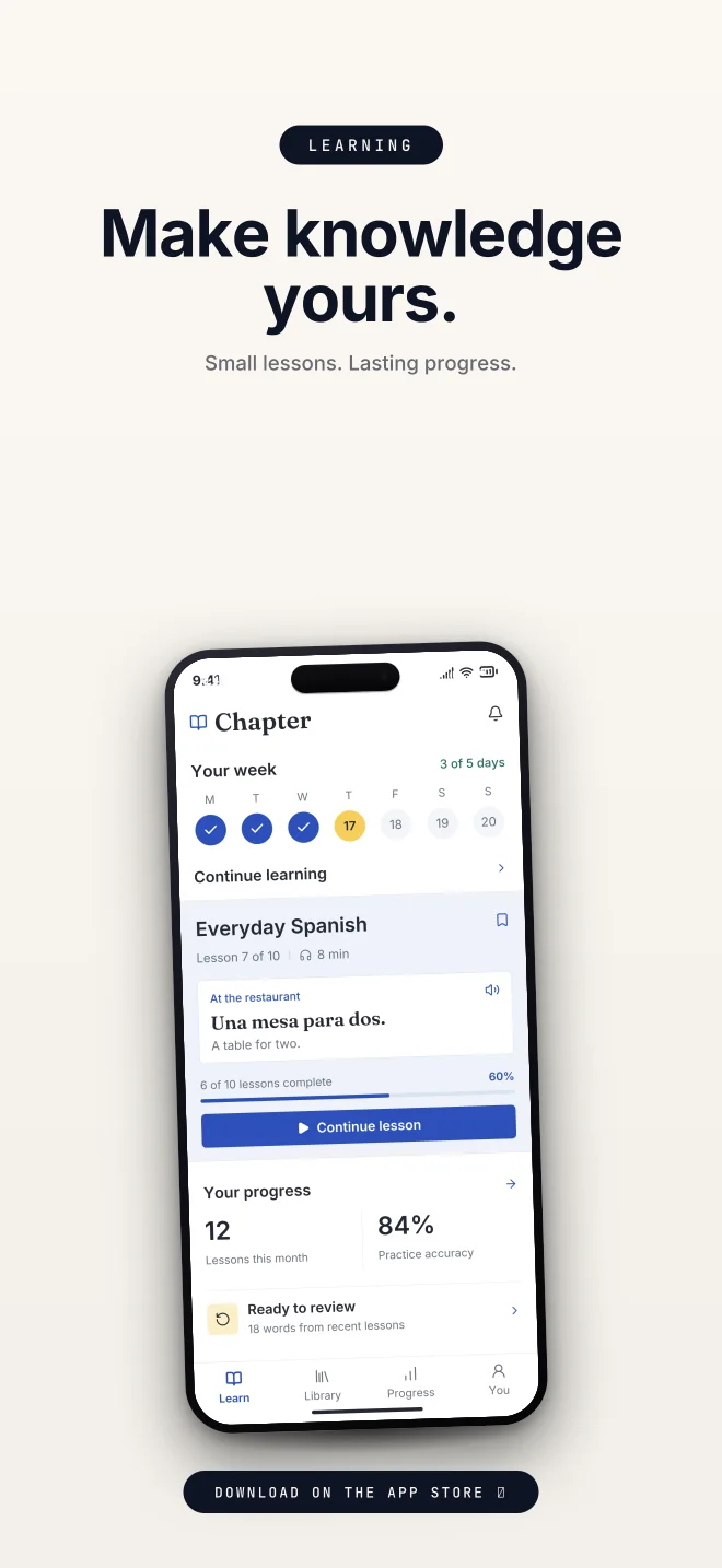 Midnight palette in Closer Badge, a fictional learning app screenshot example