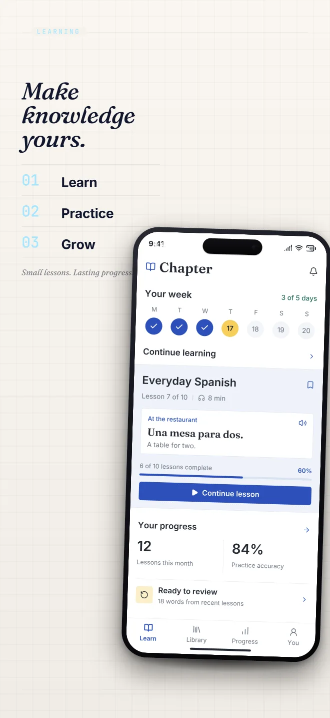 Midnight palette in Specimen Grid, a fictional learning app screenshot example