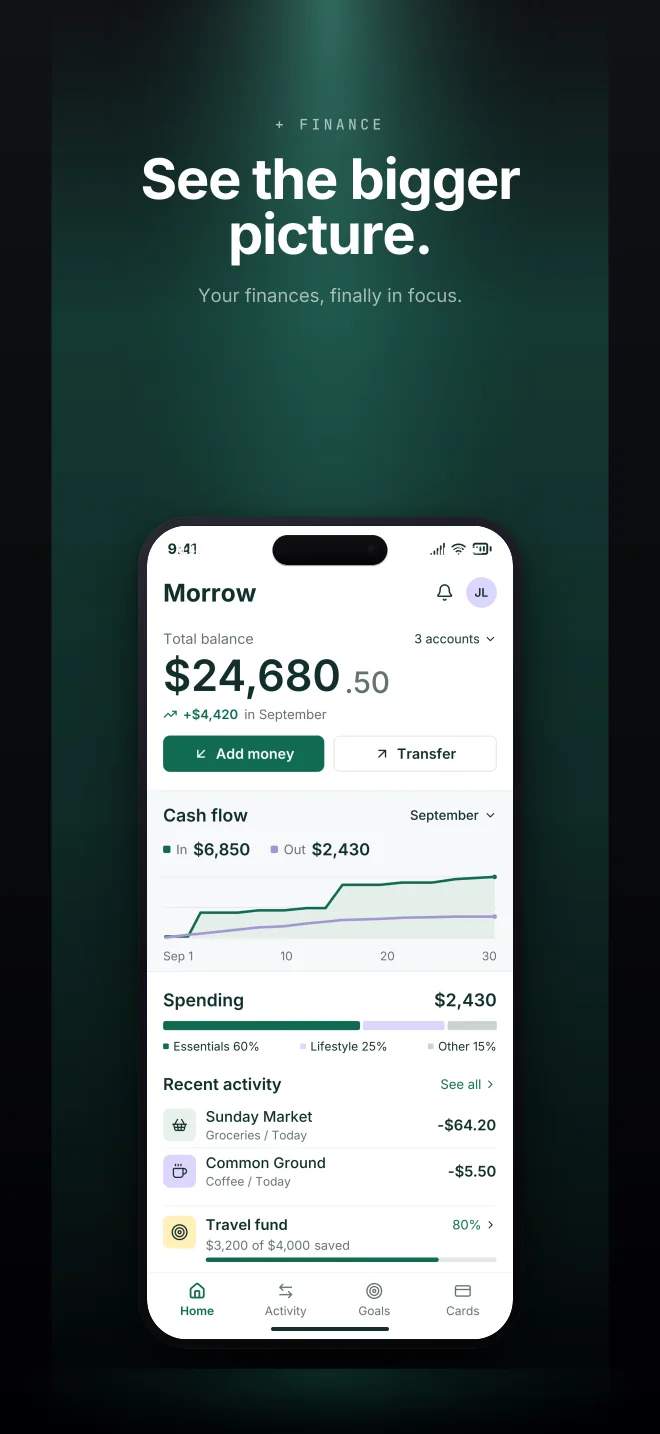 Mint Condition palette in Spotlight Vault, a fictional finance app screenshot example