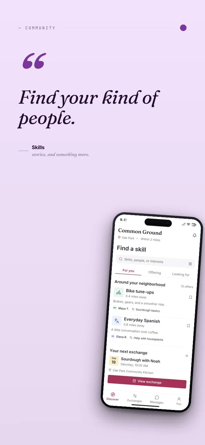 Orchid palette in Quote Card, a fictional community app screenshot example