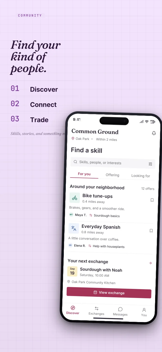 Orchid palette in Specimen Grid, a fictional community app screenshot example