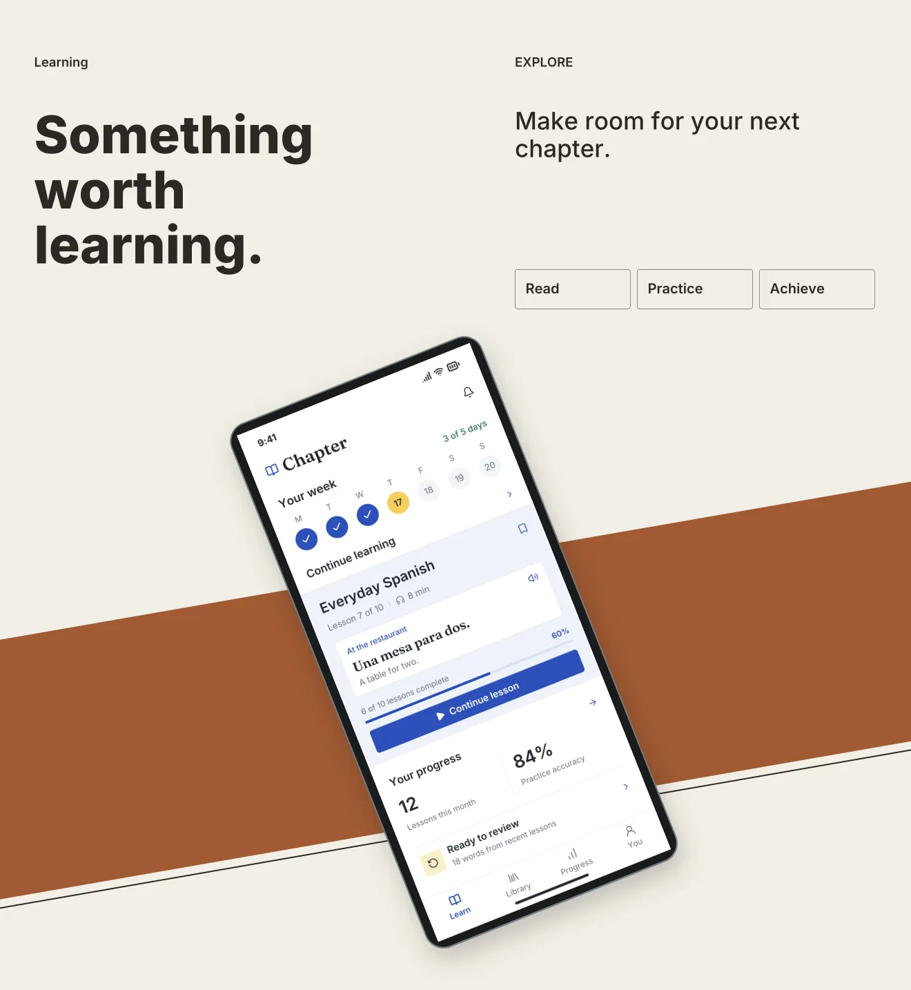 Paper Trail palette in Panoramic Pair, a fictional learning app screenshot example