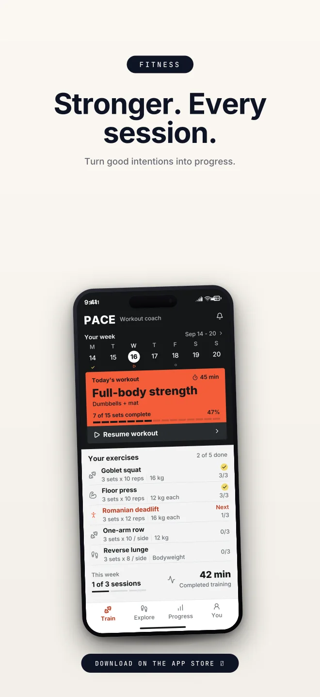 Signal palette in Closer Badge, a fictional fitness app screenshot example