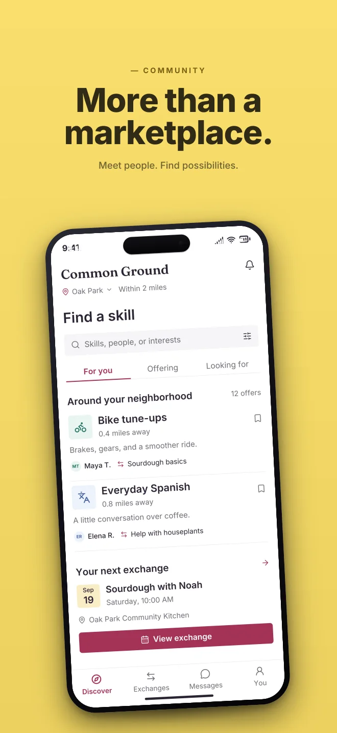 Sunroom palette in Hero Lift, a fictional community app screenshot example